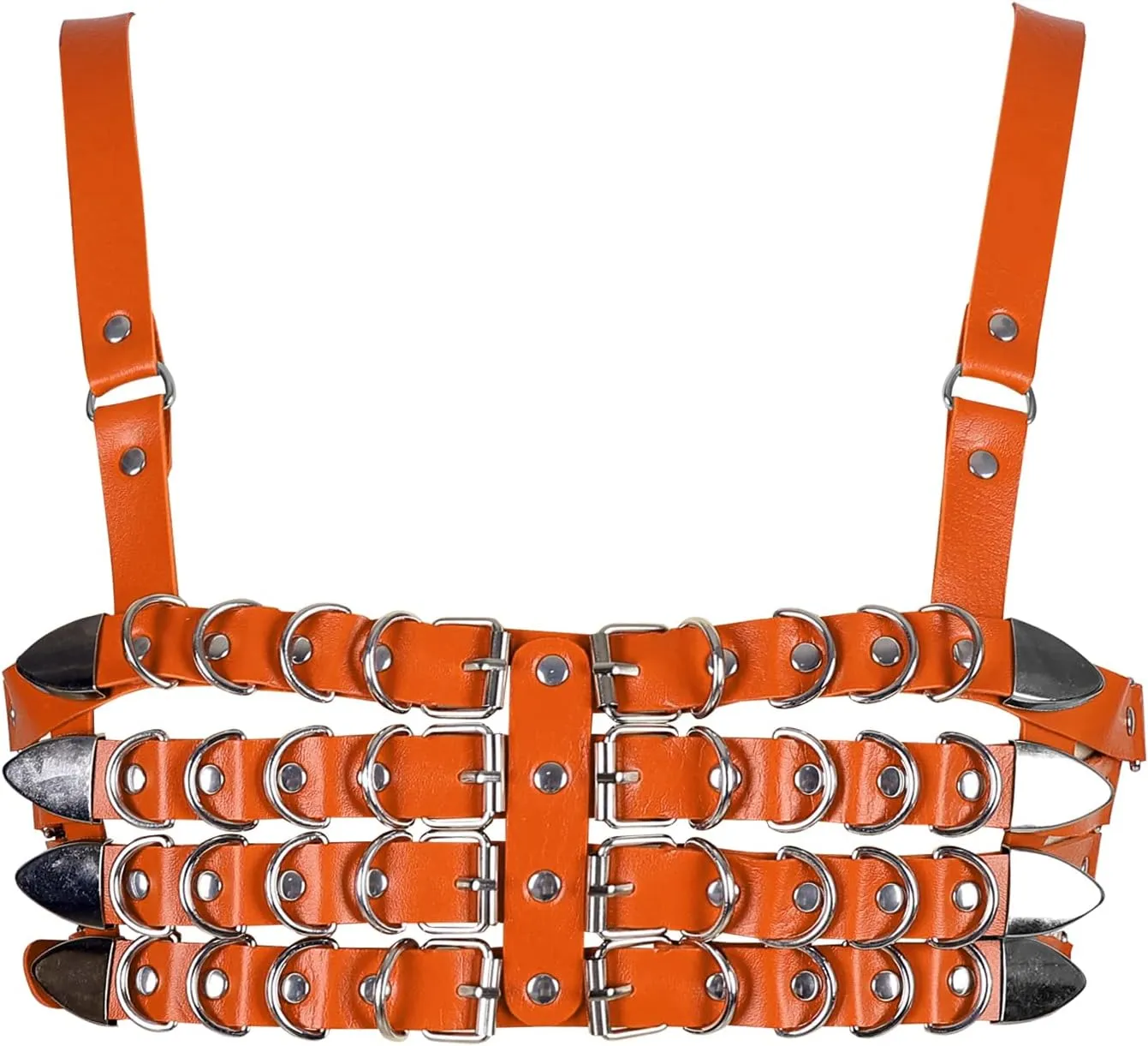 Womens Leather Full Cage Body Harness Tops Hollow Out Lingerie Punk Gothic Halloween Rave Clothing