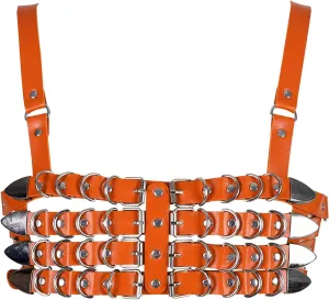 Womens Leather Full Cage Body Harness Tops Hollow Out Lingerie Punk Gothic Halloween Rave Clothing