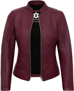 Womens Leather Jackets - Real Lambskin Stylish Motorcycle Leather Coat Women