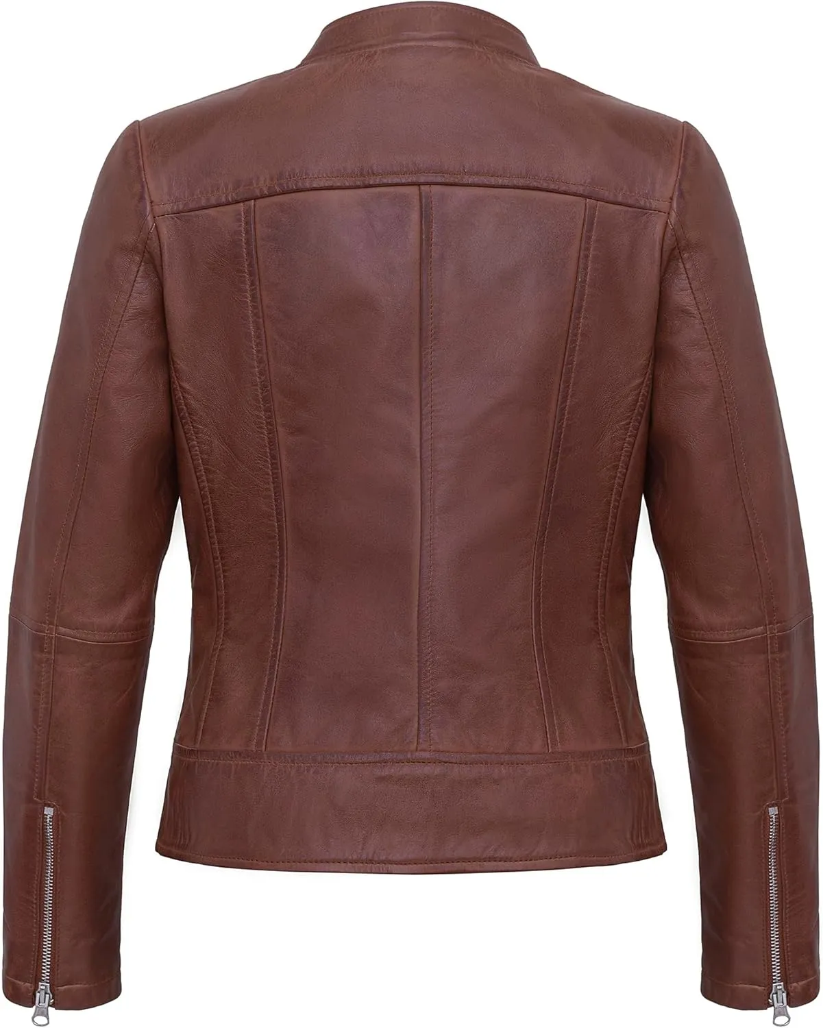 Womens Leather Jackets - Real Lambskin Stylish Motorcycle Leather Coat Women
