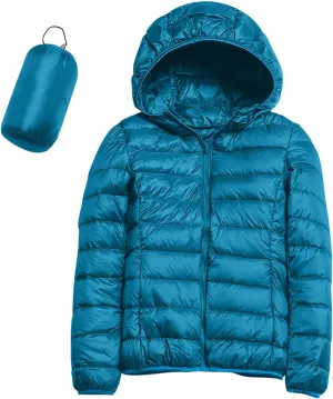 Women's Lightweight Long-Sleeve Water-Resistant Packable Hooded Puffer Jacket Winter Coat Women Down Coats Ski Jacket