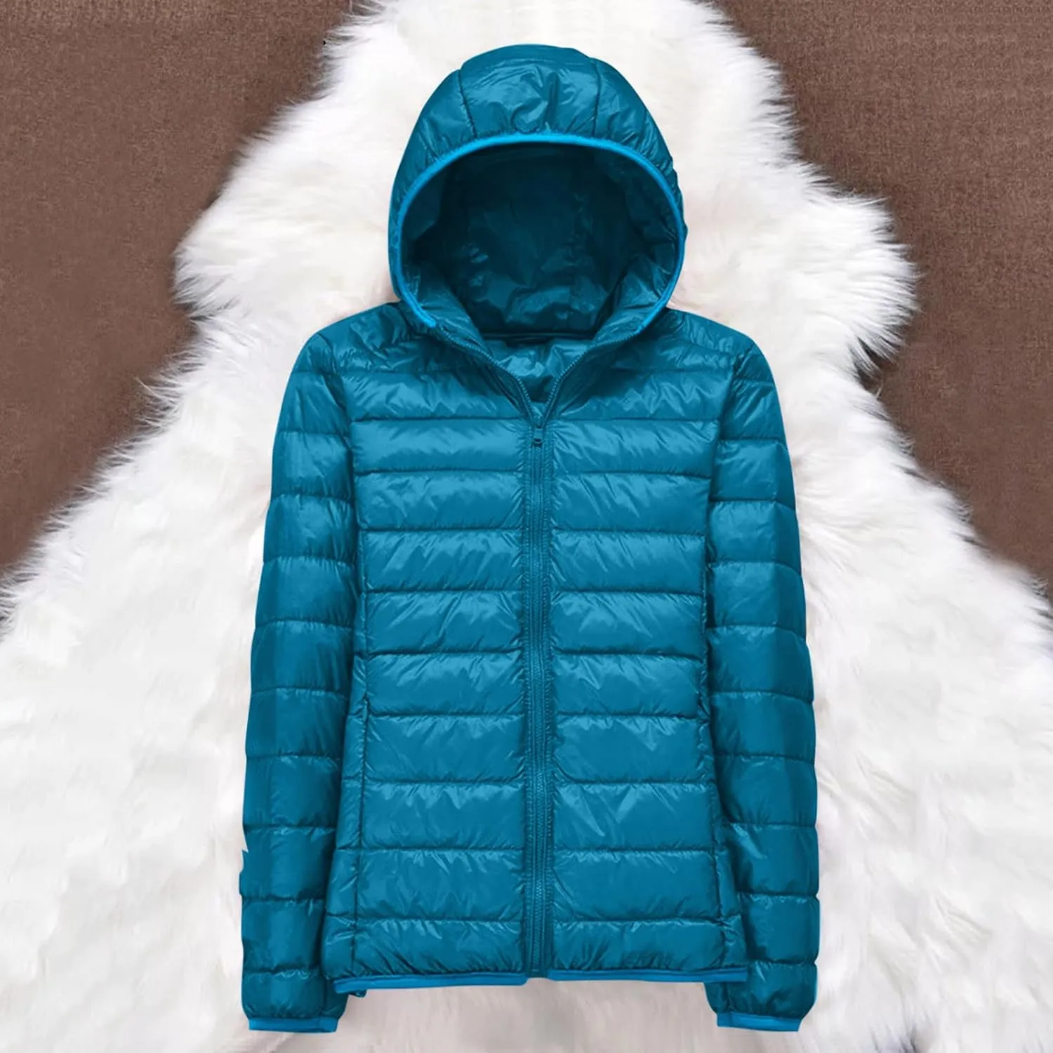 Women's Lightweight Long-Sleeve Water-Resistant Packable Hooded Puffer Jacket Winter Coat Women Down Coats Ski Jacket
