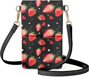 Womens Phone Bags Leather Messenger Bag with Card Slots Crossbody Shoulder Handbags Small Cash Money Manager