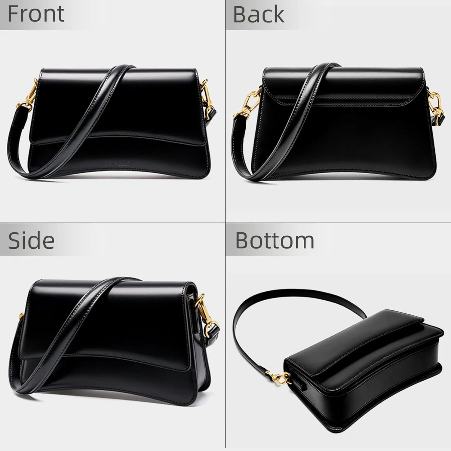 women's shoulder bag, cowhide crossbody bag, vintage leather crossbody bag, armpit bag, adjustable strap bag
