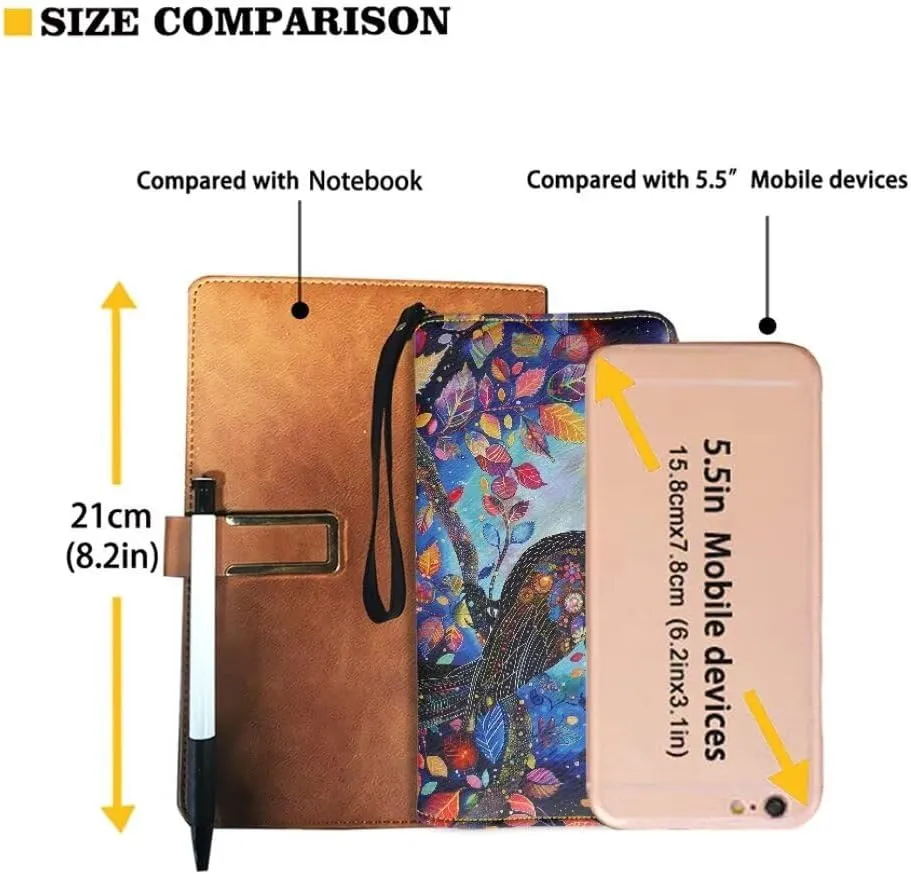 Wristlet Wallet for Women Flower Crow Print PU Leather Card Holder Phone Checkbook Organizer Zipper Coin Purse