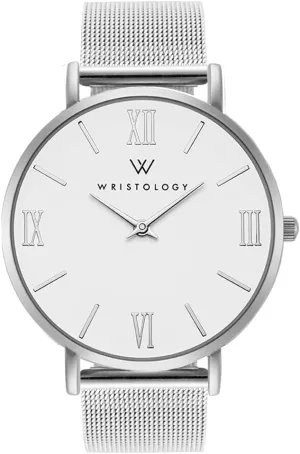 Wristology 29 Options - Maxi Leather Band Roman Numerals Boyfriend Watch - Interchangeable Genuine Leather Strap - Large Easy to Read Analog Face for Women or Men