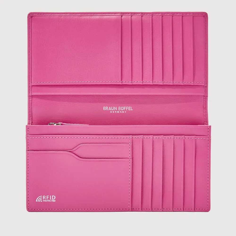 X BIFOLD LONG WALLET WITH ZIP COMPARTMENT (BOX GUSSET)