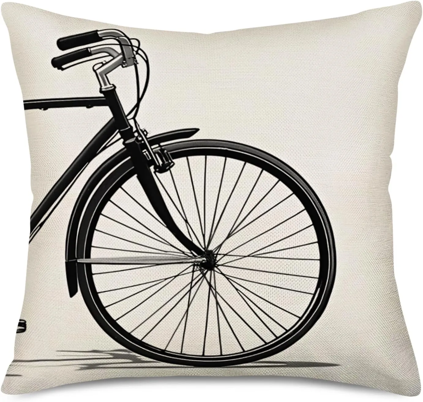 Xihomeli Black Bicycle Throw Pillow Covers Set of 2 Cotton Linen Old Style Bike Pillow Case Cushion Cover Rustic Farmhouse Pillow Cover Outdoor Decorations Sofa Couch(Black Bike-Two)