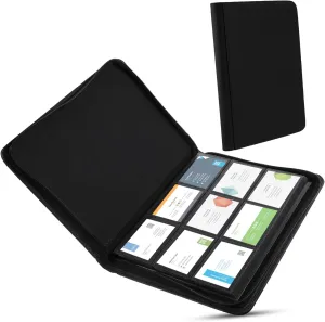 Zerodeko PU Card Album Organizer with Sleeves Trading Card Holder for Ample Storage and Portable Zip Closure for Safe Card Transport and Collection Showcase
