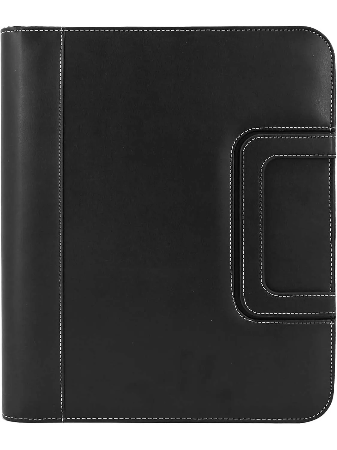 Zippered Faux Leather Portfolio with Handles and Removable Ring Binder