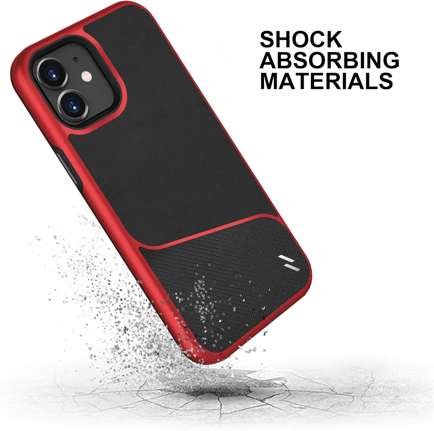 ZIZO Division Series for iPhone 12 Mini Case - Sleek Modern Protection - Black & Red